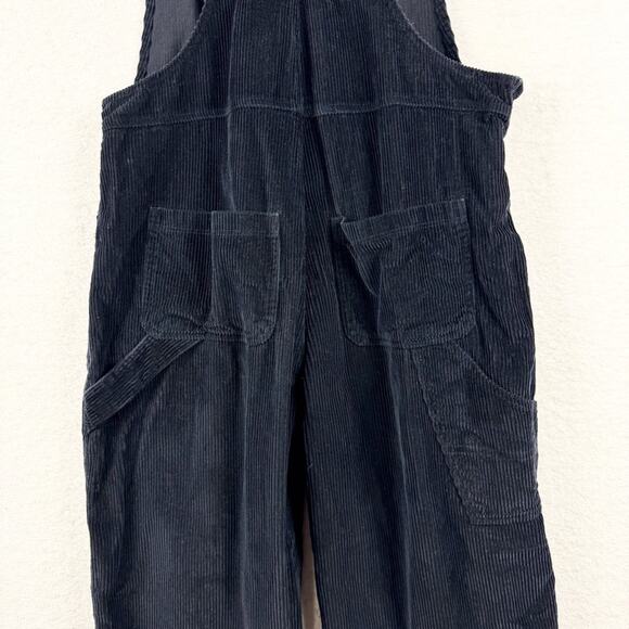 Aniela Parys Black Corduroy Cropped Straight Leg Overalls Size S Minimalist - Picture 12 of 14